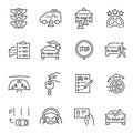 Driving school line icon set monochrome vector illustration logo learning car control vehicle drive Royalty Free Stock Photo