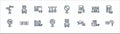driving school line icons. linear set. quality vector line set such as car key, parking, turn, no turn right, garage, online
