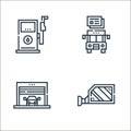 driving school line icons. linear set. quality vector line set such as rearview mirror, garage, bus license