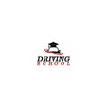 Driving School Logo Design Car Template isolated on white background Royalty Free Stock Photo