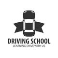 Driving school logo and emblem template. Auto education. Vector illustration. Royalty Free Stock Photo