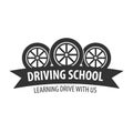 Driving school logo and emblem template. Auto education. Vector illustration. Royalty Free Stock Photo