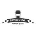 Driving school logo and emblem template. Auto education. Vector illustration. Royalty Free Stock Photo