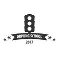 Driving school logo and emblem template. Auto education. Vector illustration. Royalty Free Stock Photo