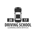 Driving school logo and emblem template. Auto education. Vector illustration. Royalty Free Stock Photo
