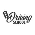 Driving school logo and emblem template. Auto education. Vector illustration. Royalty Free Stock Photo