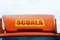 Driving school (scoala) sign, romanian driving school car sign.