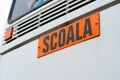 Driving school (scoala) sign, romanian driving school car sign. Royalty Free Stock Photo