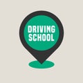 Driving school vector logo, sign, symbol, emblem Royalty Free Stock Photo