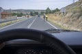 Driving slowly behind cyclists at local road