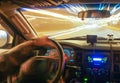 Driving at speed of light Royalty Free Stock Photo