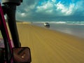 Driving the stunning beaches of Fraser Island, Australia Royalty Free Stock Photo