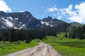 Driving to hike in the Bridger Mountains