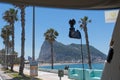 Driving towards Gibraltar rock, view from a motorhome windscreen,