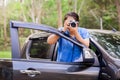 Driving Travel and Take Photo Royalty Free Stock Photo