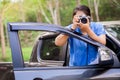 Driving Travel and Take Photo Royalty Free Stock Photo