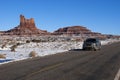 Driving Traveling Winter Desert American Southwest