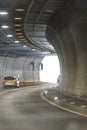 Driving through a tunnel in the mountains in Tyrol Austria Royalty Free Stock Photo