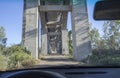 Driving under Acedera Aqueduct, Spain