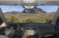 Driving using GPS towards Spirit Mountain, Grand Canyon, Arizona, USA Royalty Free Stock Photo