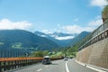Driving on vacation on the brenner highway austria Royalty Free Stock Photo