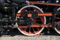 driving wheel of the historic steam locomotive Royalty Free Stock Photo