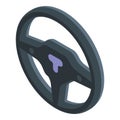 Driving wheel icon, isometric style