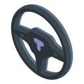 Driving wheel icon, isometric style Royalty Free Stock Photo