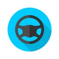 Driving wheel simple flat round icon