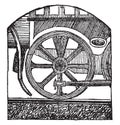 Driving wheel, vintage illustration