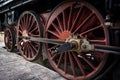 Driving wheels of a steam locomotive