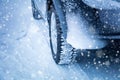 Driving in Winter - Car`s tyres and snowfall