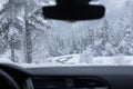 driving in winter snowy slippery conditions dangerous