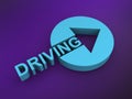 driving word on purple Royalty Free Stock Photo