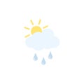 drizzle sunny weather icon vector Royalty Free Stock Photo