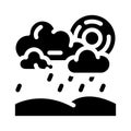 drizzle weather glyph icon vector illustration