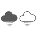 Drizzle weather icon. solid and outline.