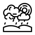 drizzle weather line icon vector illustration