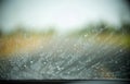 Drizzle on the windshield in the evening. Royalty Free Stock Photo