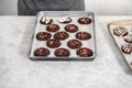 Chocolate cookies with peppermint chips Royalty Free Stock Photo