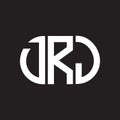 DRJ letter logo design on black background. DRJ creative initials letter logo concept. DRJ letter design Royalty Free Stock Photo