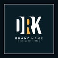 DRK Initials Logo - Vector Logo Template for Initial Letters D, R and K Royalty Free Stock Photo