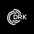 DRK letter logo design on black background. DRK creative initials letter logo concept. DRK letter design Royalty Free Stock Photo
