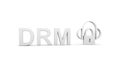 DRM concept white background 3d render Royalty Free Stock Photo