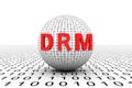 DRM conceptual sphere binary code 3d Royalty Free Stock Photo
