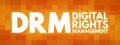 DRM - Digital Rights Management acronym Royalty Free Stock Photo