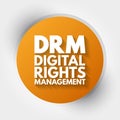 DRM - Digital Rights Management acronym, technology business concept background Royalty Free Stock Photo