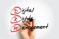 DRM Digital Rights Management - set of access control technologies for restricting the use of proprietary hardware and copyrighted