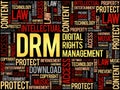 DRM - Digital Rights Management word cloud Royalty Free Stock Photo