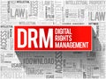 DRM - Digital Rights Management word cloud Royalty Free Stock Photo